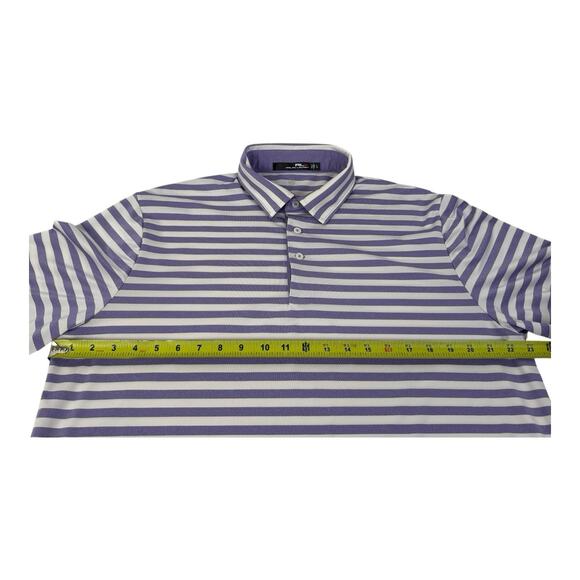 RLX Ralph Lauren Golf Shirt Men’s Large Purple Striped Moisture Wicking Stretch - Picture 9 of 14